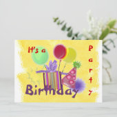 立体的な誕生日パーティーの招待状 招待状 (スタンド正面)