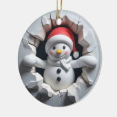 立体的な雪だるま効果(実際の3Dではありません) セラミックオーナメント (左)