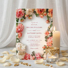 立体的な3D花のリースの結婚式の招待状 招待状
