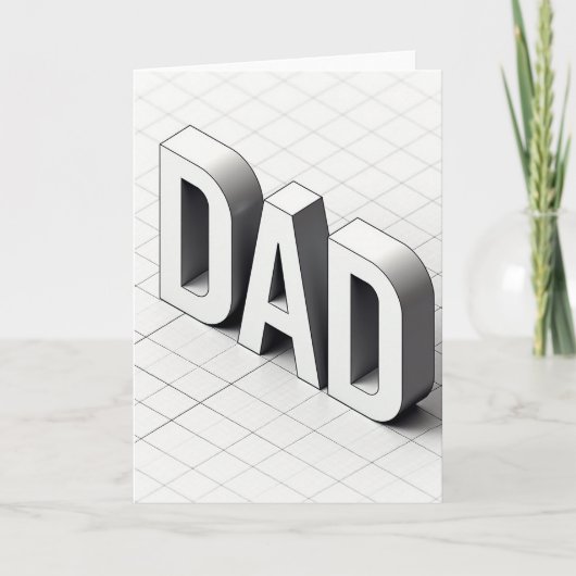 立体的な「DAD」アートの父の日カード カード (正面)