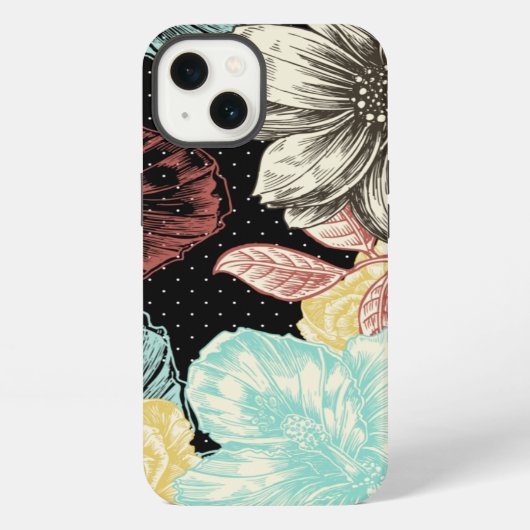 立体的に彫られた花柄 iPhoneケース (裏面)