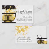 立場のミキサーのケーキねり粉の(ばちゃばちゃ)跳ねるのパン屋のベーキング 名刺 (正面/裏面)