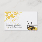 立場のミキサーのケーキねり粉の(ばちゃばちゃ)跳ねるのパン屋のベーキング 名刺 (裏面)