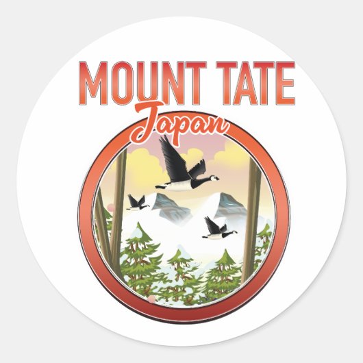 立山 日本 旅行 ロゴ ラウンドシール (正面)