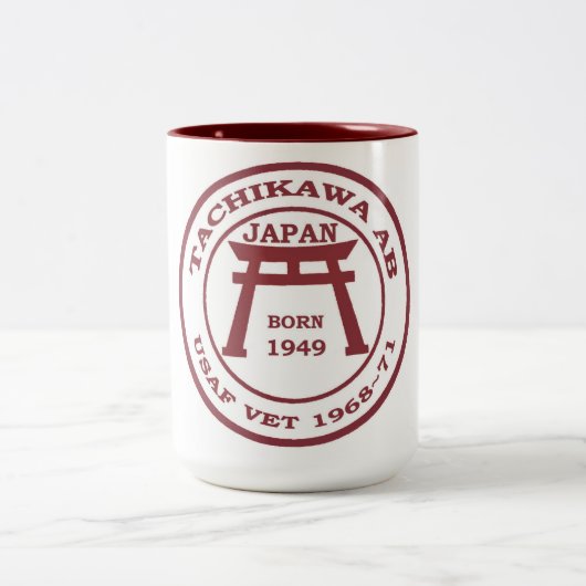 立川町の航空基地のマグUSAF ツートーンマグカップ (中央)