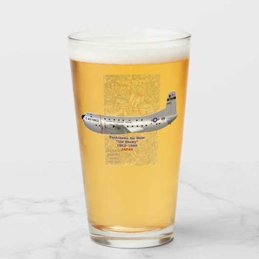 立川町の航空基地日本C-124 タンブラーグラス (ドリンク正面)