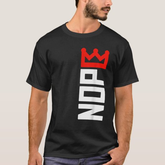 立憲君主制反対縦型サイン Tシャツ (正面)