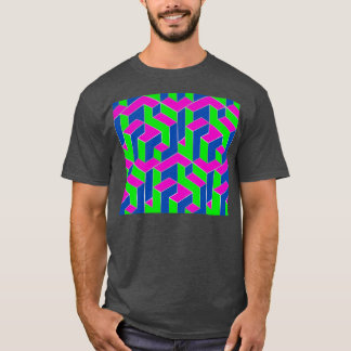 立方パターン発光80s tシャツ
