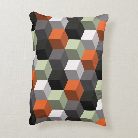 立方体とボリュームを使用したシームレスなジオメトリパターン アクセントクッション (裏面(縦))