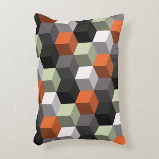 立方体とボリュームを使用したシームレスなジオメトリパターン アクセントクッション (正面(垂直))