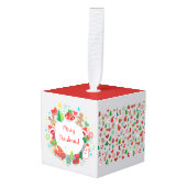 立方体のオーナメントのメリークリスマスの明けましておめでとう! クリスマス キューブオーナメント (正面アングル)