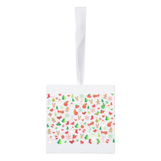 立方体のオーナメントのメリークリスマスの明けましておめでとう! クリスマス キューブオーナメント (右)