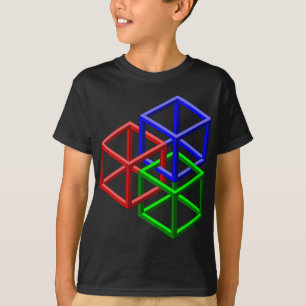 立方体の不可能な幾何学の目の錯覚 Tシャツ