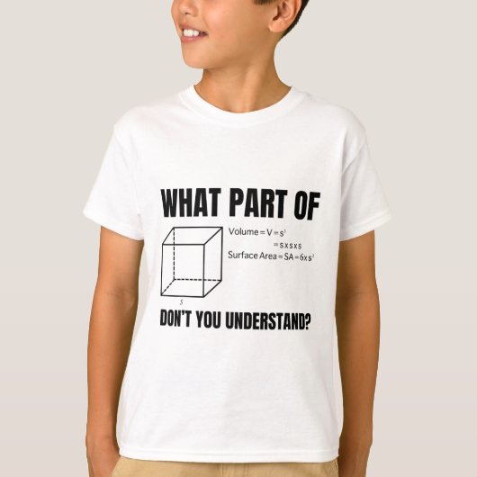 立方体の体積の公式！楽しい数学 Tシャツ (正面)