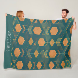 立方体の青い単色パターンのインタフェース フリースブランケット