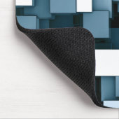 立方体のVoxel抽象的な未来派の青いパターン マウスパッド (コーナー)