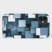 立方体のVoxel抽象的な未来派の青いパターン Case-Mate iPhoneケース (裏面(横))