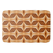 立方体デザイン木目パターン バスマット (正面)