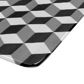 立方体パターン白黒及び灰色 カッティングボード (角)