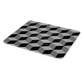 立方体パターン黒及び灰色 カッティングボード (角)