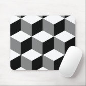 立方体大きいパターン白黒及び灰色 マウスパッド (マウス)