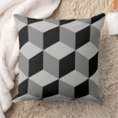 立方体大きいパターン黒及び灰色 クッション (ブランケット)