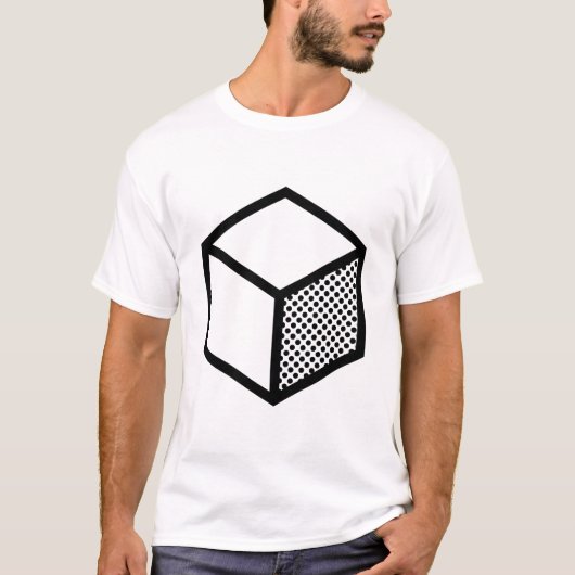 立方体 – 白の黒 Tシャツ (正面)