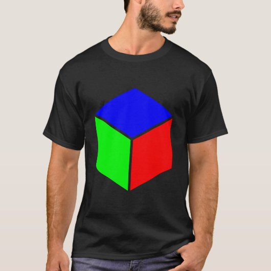 立方体 – 青、緑、赤 Tシャツ (正面)
