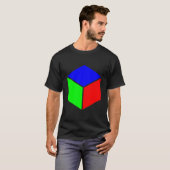 立方体 – 青、緑、赤 Tシャツ (正面フル)