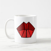 立方唇の赤はコーヒー・マグのコップを影で覆います コーヒーマグカップ (左)