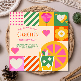 立方成モダン体誕生日 招待状