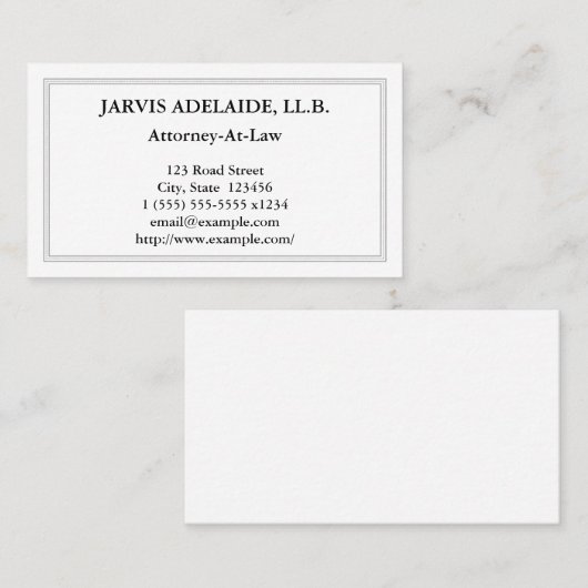 立派で保守的でプレーンな名刺 名刺 (正面/裏面)