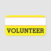 立派で明白な「ボランティア」の名前タグ 名札 (正面)
