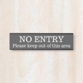 立派で清潔な「エントリーなし」 サインプレート (正面)