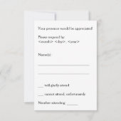 立派で、きれいでエレガントな"RSVP"カード 出欠カード (裏面)