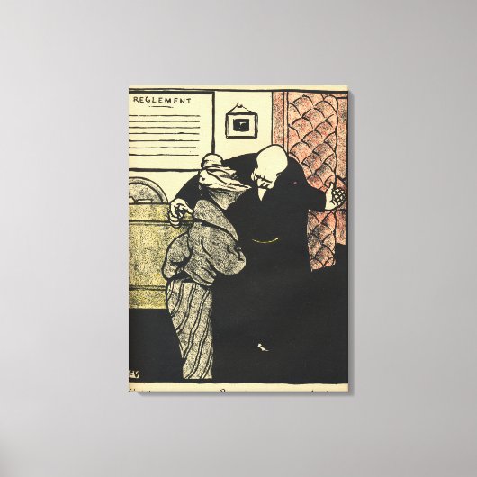 立派な人が若い女を引張り込む キャンバスプリント (正面)