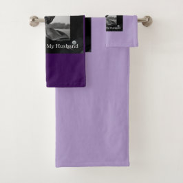 立派な妻の薄紫と紫のバスタオルセット バスタオルセット