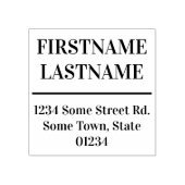 立派な清潔な名前エレガント+住所 ラバースタンプ (インプリント)