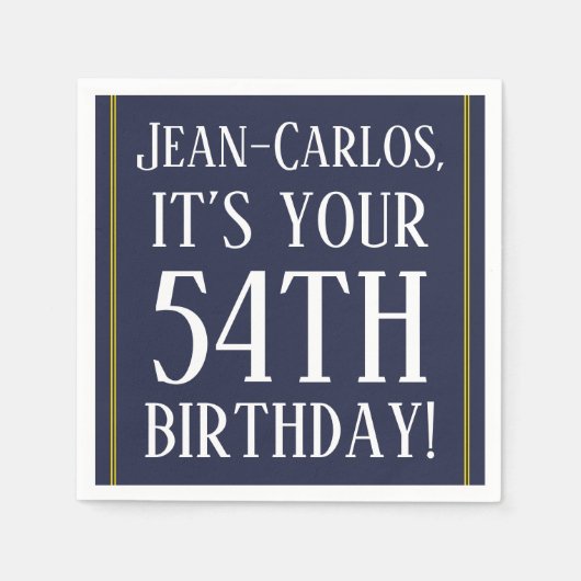 立派な54番目の誕生日紙ナプキンス スタンダードカクテルナプキン (正面)