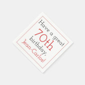 立派な70誕生日紙ナプキンス スタンダードカクテルナプキン (角)