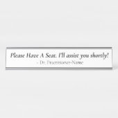 立派な「座って」+名前 デスクネームプレート (正面)