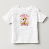 立派に育ってね かわいいキリンと花の子供服 トドラーTシャツ (正面)