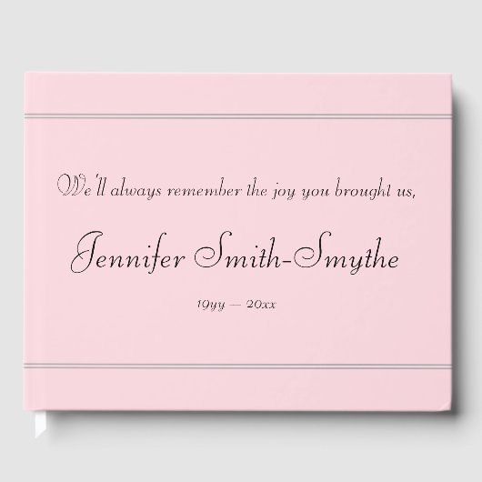 立派ミニマルなメモリアルゲストブック ゲストブック (正面)