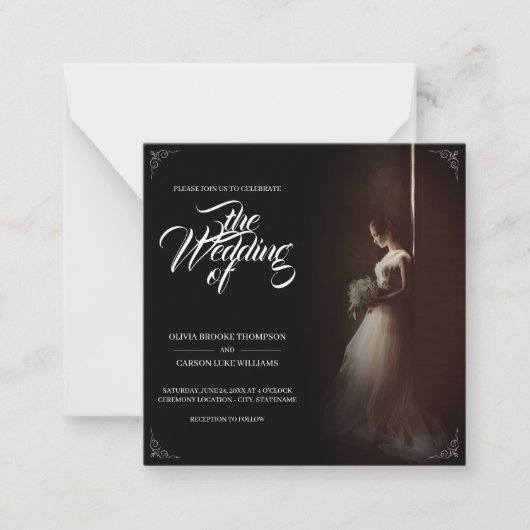 立結婚ち花嫁との発表 – クラシック ノートカード (正面)