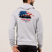 立統一されたつ |メンズフルジップフード付きスウェットシャツ パーカ (裏面)