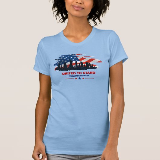 立統一されたつ |女性用スリムフィット Tシャツ (正面)