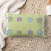 立花(ライム) ランバークッション (ブランケット)