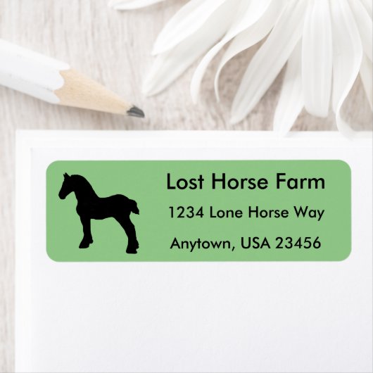 立荷車を引く馬シルエット ラベル (インサイチュ)