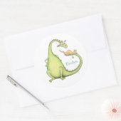 竜が猫を尾の上に見つけたとき ラウンドシール (封筒)