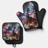竜と星たち 鍋つかみ&鍋敷きセット (正面/裏面)